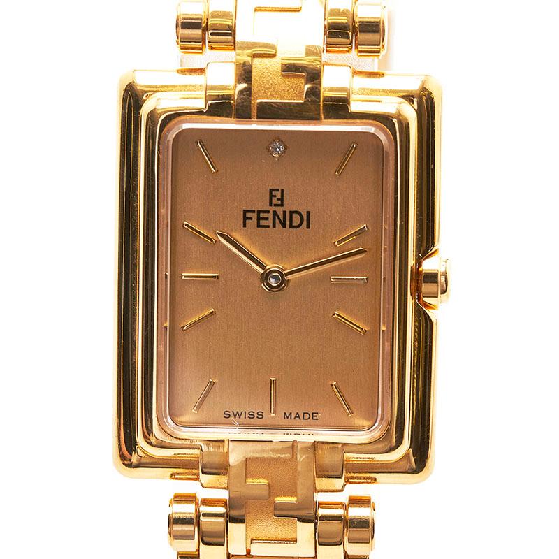 FENDI（フェンディ） 1Pダイヤ 腕時計 730L クオーツ ゴールド文字盤