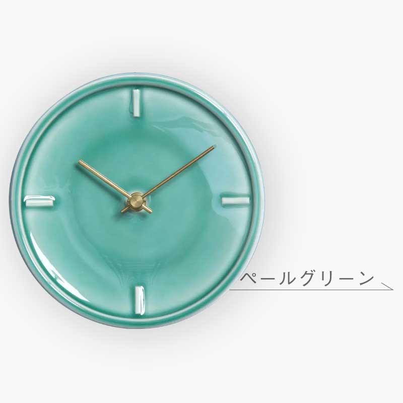 壁掛け時計 GLAZED CLOCK 陶器時計 フック付 P-11 P-12 P-13 P-14 美濃