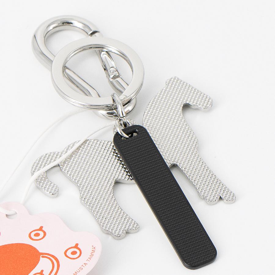marimekko（マリメッコ） キーチェーン ムスタタンマ ブラック×オフ