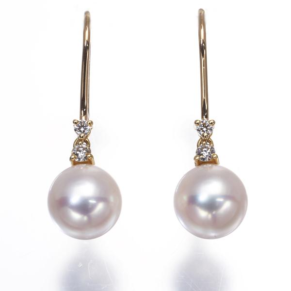 MIKIMOTO（ミキモト） ピアス パール 真珠 7.5mm ダイヤ ダイヤモンド