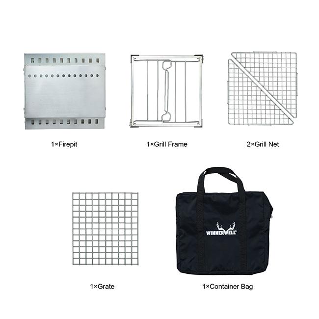 WINNERWELL（ウィンナーウェル） 折りたたみ式 二次燃焼 グリル 焚き火