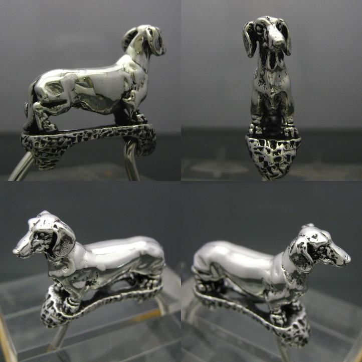 銀の犬、ダックスフントキーリング シルバー925 (キーホルダー、鍵、犬