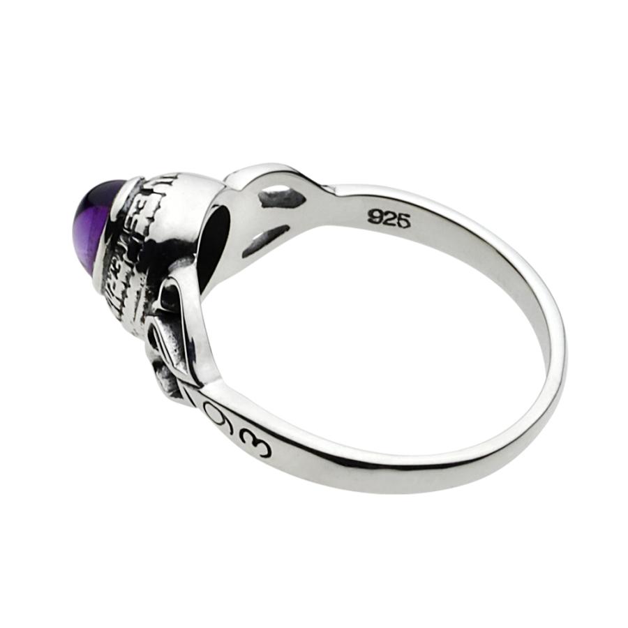 アメジスト シルバーリング 指輪 レディース オープン ハート 紫 石