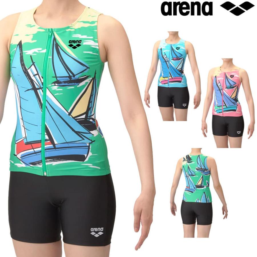 arena AS5FWM57L グリーン Oサイズ スポーツ用水着 arena AS5FWM57L