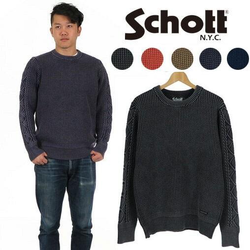 Schott N.Y.C（ショット） Schott ダルカラー クルーネック ニット