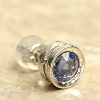 ピアス サファイア 18金 18k K18 ゴールド ブルーサファイア メンズ