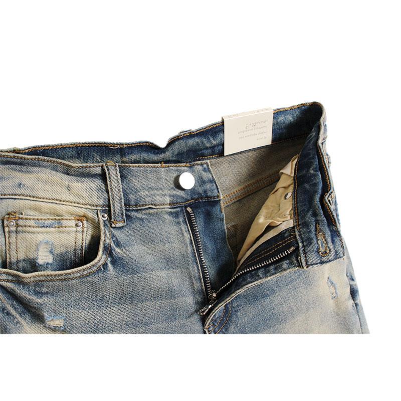 mnml（ミニマル） スキニーパンツ ストレッチデニム ダメージ加工