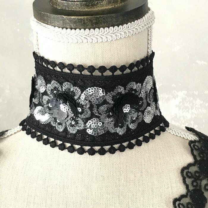 チョーカー レース レディース ネックレス ブラック 黒 アクセサリー