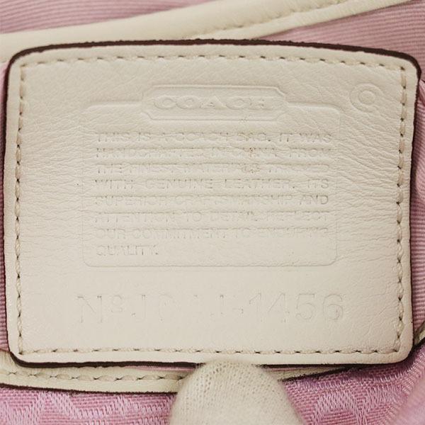 コーチ COACH ミニシグネチャー ピンク ホワイト キャンバス ワン