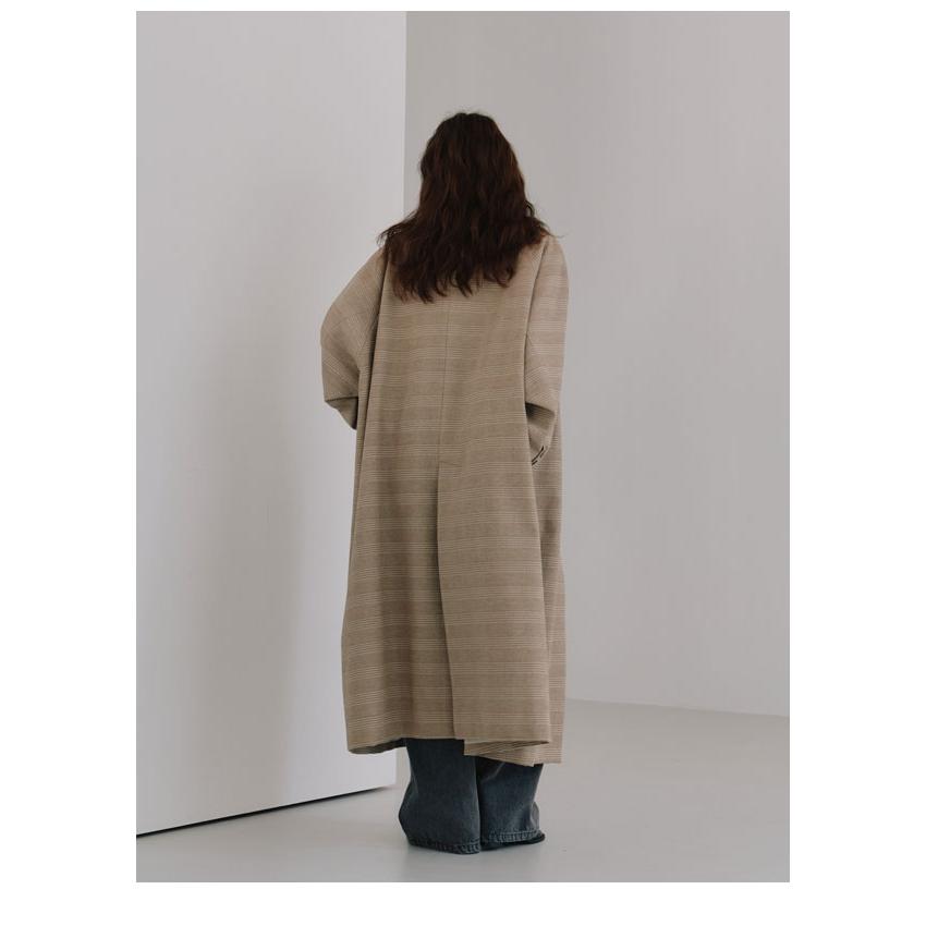 SALE20%OF ヘラ Hella 25秋冬 tweed long coat ツイードロングコート