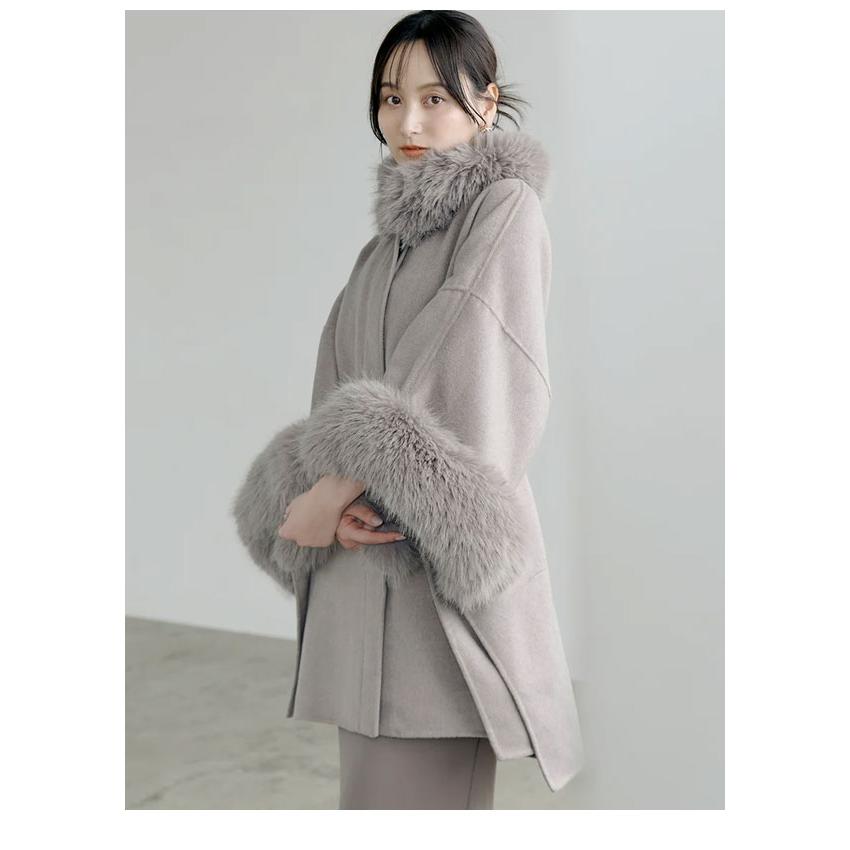 SNIDEL（スナイデル） SALE10%OFF アウター 24秋冬 ファー付きミドル