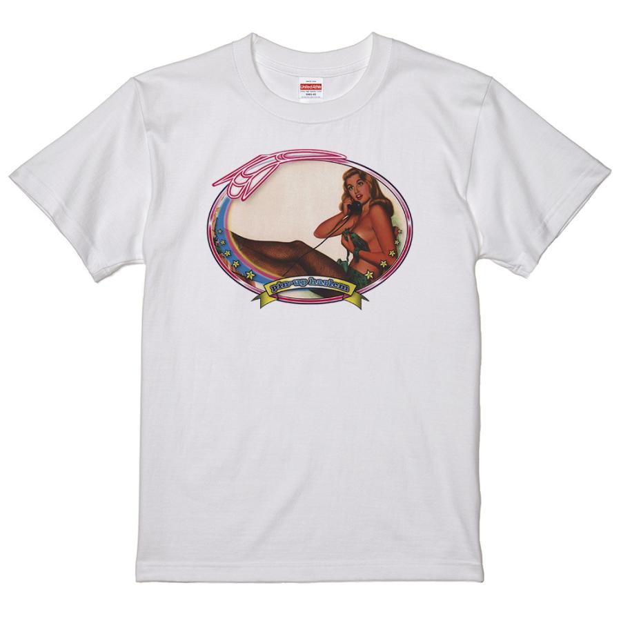 ピンナップガール Tシャツ 白 60 50's ヌード ロカビリービンテージ