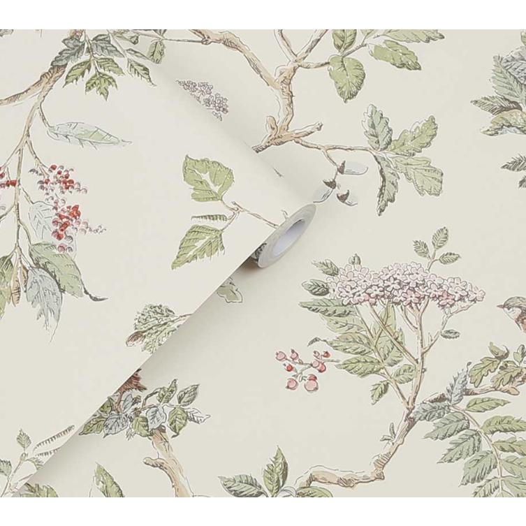 壁紙 クロス 花柄 輸入壁紙 ローラアシュレイ 113346 Elderwood 花 鳥