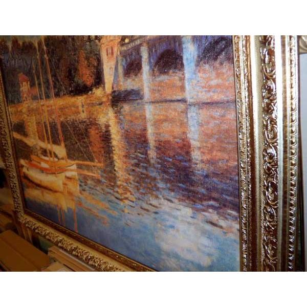 インテリア モネ アルジャントゥイユの橋 有名絵画 複製画 60cm×74cm