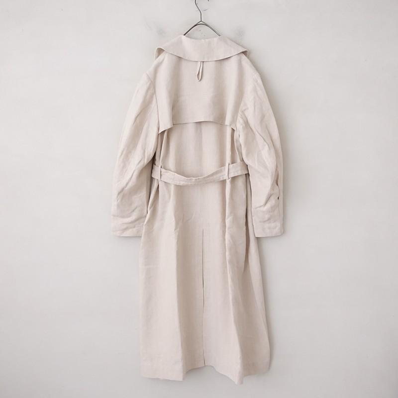 GASA*（ガサ） GASA *ヘンプダブルボタンロングコート*Mナチュラル