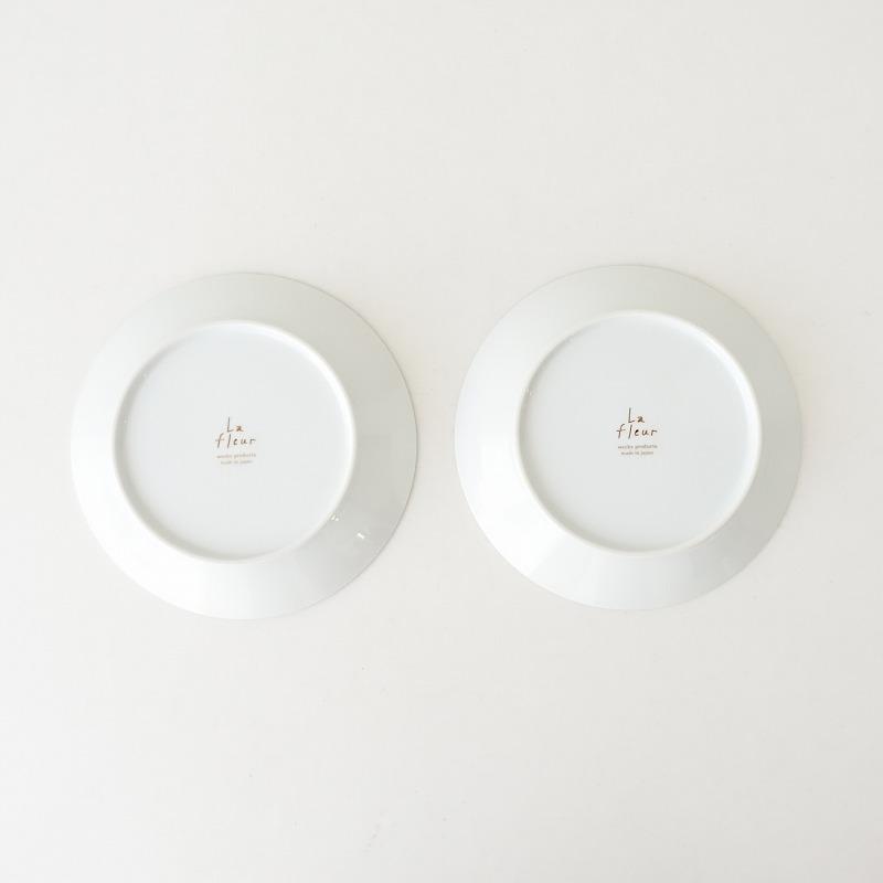 鹿児島睦 *la fleur プレート グレー・イエロー 2枚セット*食器お皿