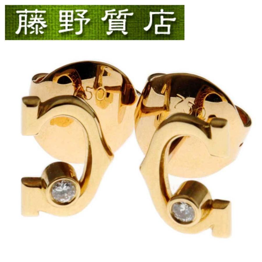 C DE CARTIER (美品）カルティエ Cドゥカルティエ ダイヤピアス K18 YG