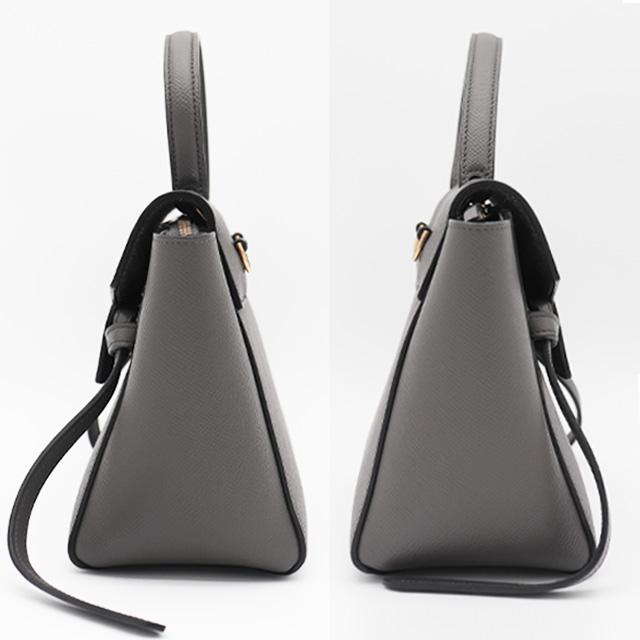 CELINE（セリーヌ） ベルトバッグ ナノ 2way ショルダー レザー グレー