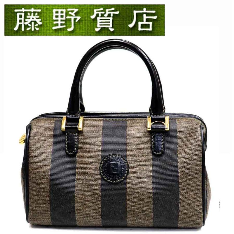 FENDI（フェンディ） ペカン柄 ミニボストンバッグ ハンドバッグ PVC