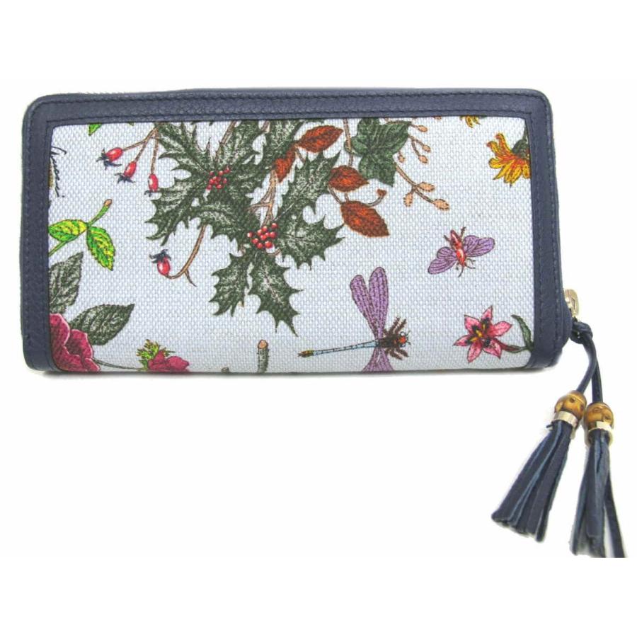 GUCCI（グッチ） (新品) ラウンドファスナー 長財布 フローラ バンブー