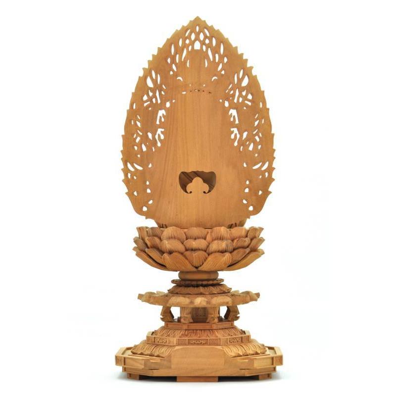 福和屋 仏像 真言宗 大日如来像 白檀材 八角台座 飛天光背 2寸 2.5寸 3