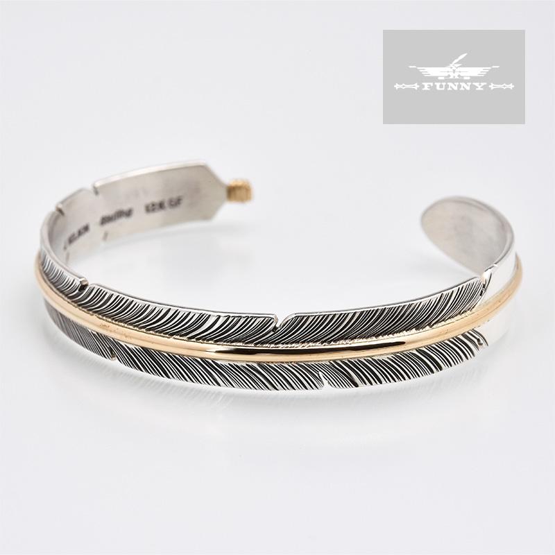 Indian Jewelry FUNNY公式ストア ナバホ族 John Nelson フェザー 12K