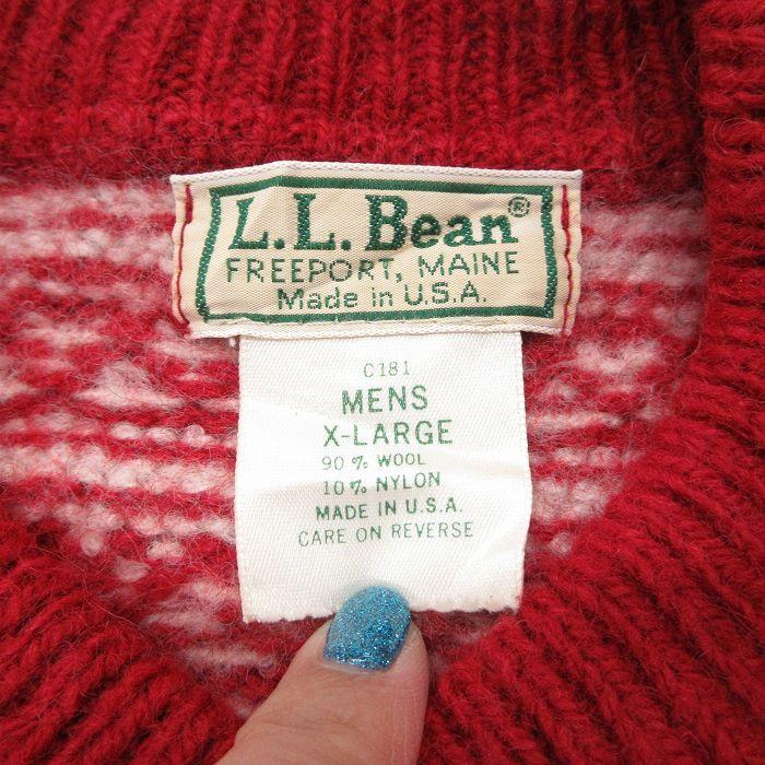 L.L.Bean（エルエルビーン） M/古着 LLBEAN 長袖 ニット カーディガン