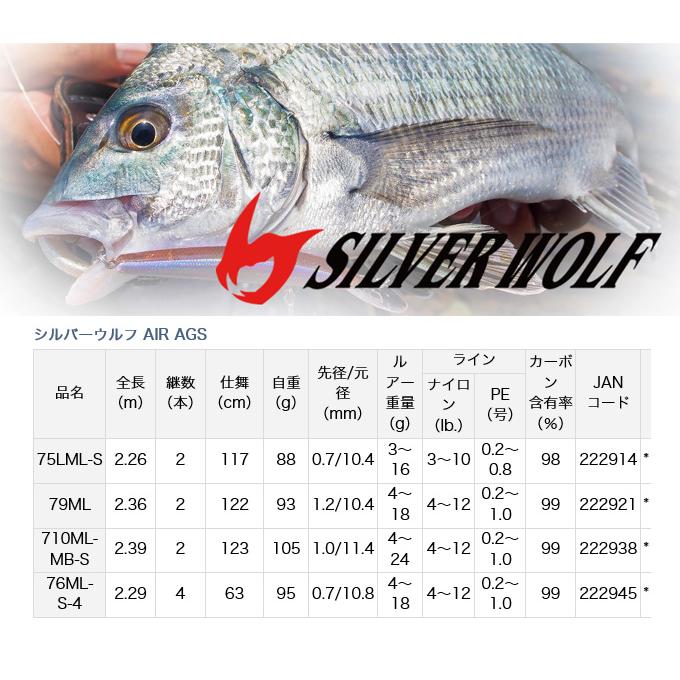 DAIWA（ダイワ） 【目玉商品】ダイワ シルバーウルフ AIR AGS 76ML-S-4
