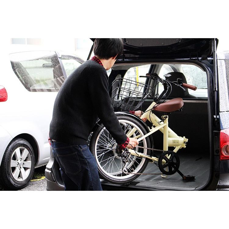 オオトモ 完成品 折りたたみ自転車 20インチ 組立済 カゴ・カギ