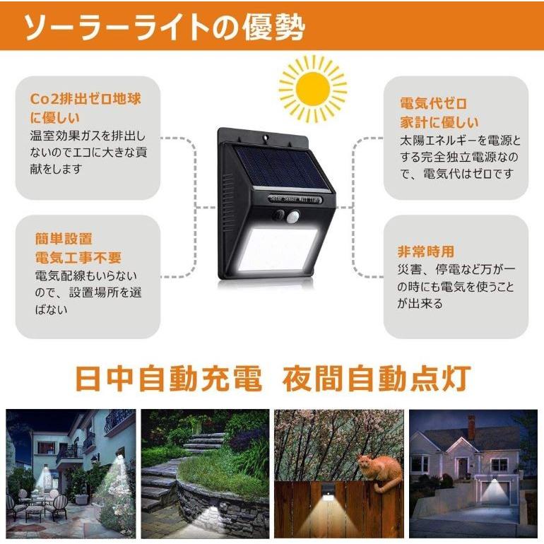 ガーデンライト ソーラー LED 屋外 外灯 センサーライト 20 防犯 防雨