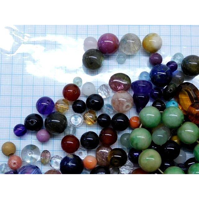 21番 色石 裸石 外し石 ルース まとめ売り 穴開き有 □ 約155g カラー