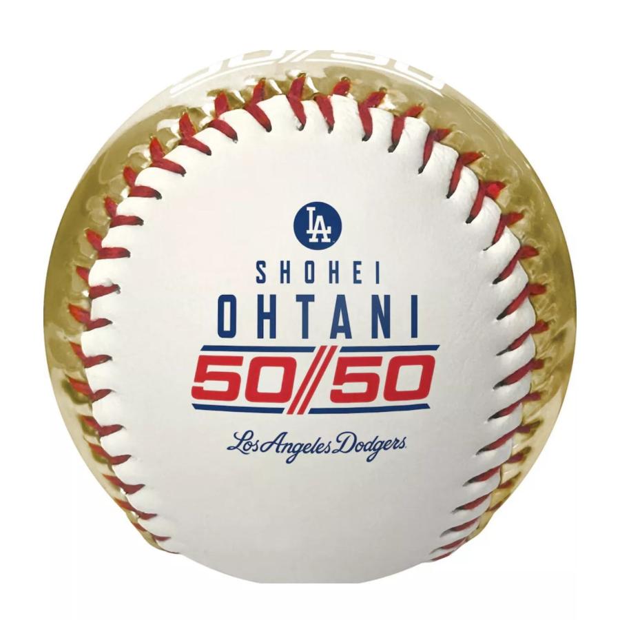 大谷翔平 LA ドジャース 50/50 達成記念 ゴールド/ホワイト 硬式ボール