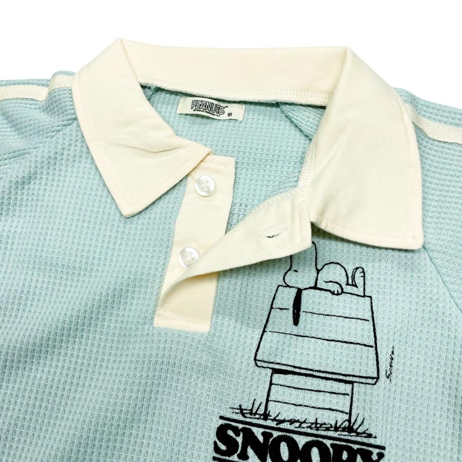 SNOOPY（スヌーピー） PEANUTS SNOOPY 半袖 ポロシャツ ワッフル