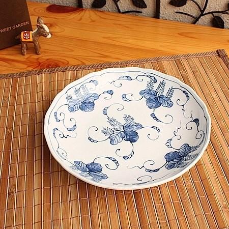 19cm葉模様のお皿 (和食器 強化磁器 中皿 取り皿 プレート