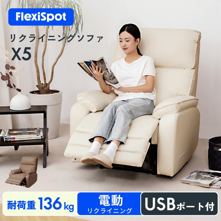 電動ソファ リクライニングソファ 1人掛け USB付き1447-220 電動