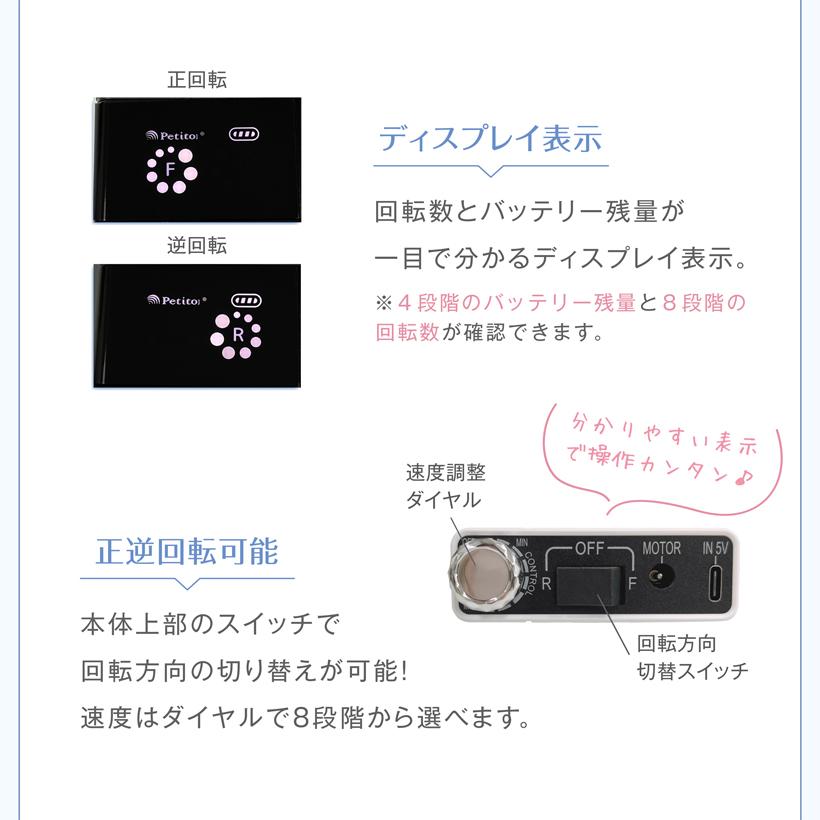 Petitor 【プチトルG】ネイルマシン 充電式 ジェルネイル オフ 充電