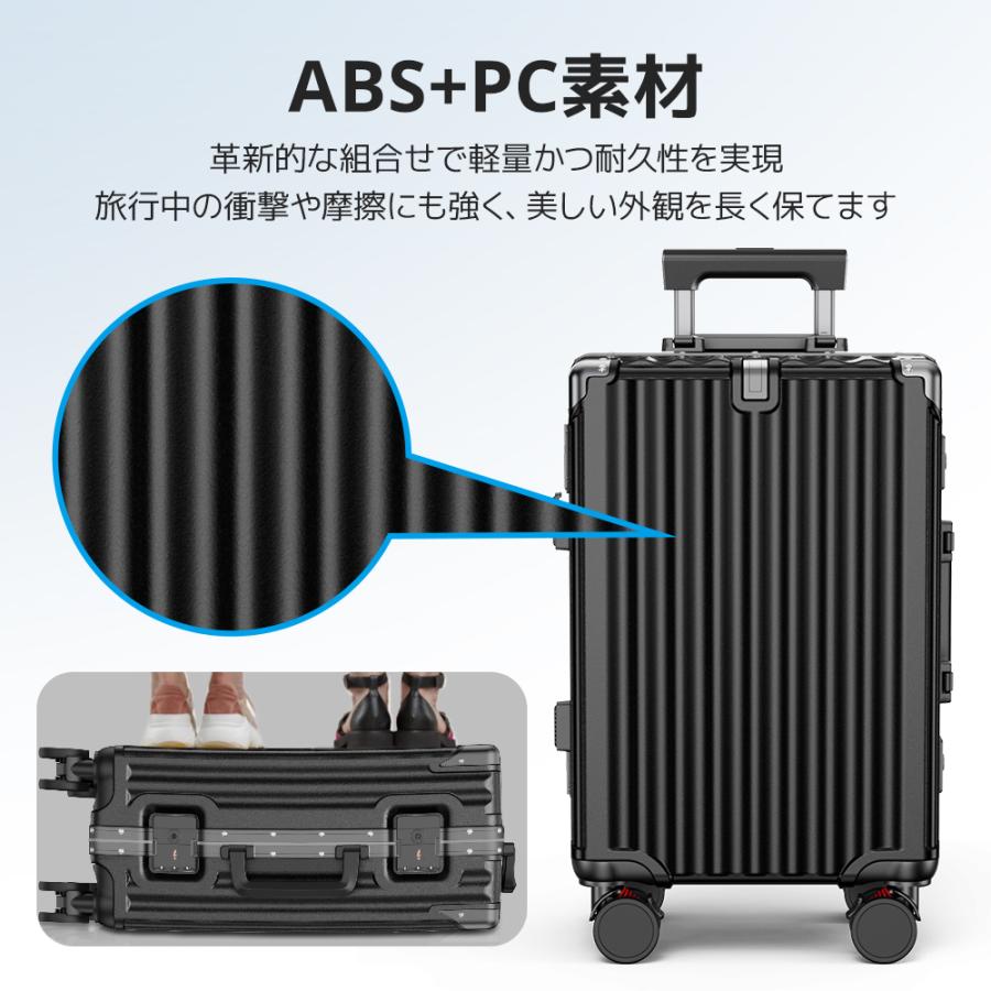 BARGOCH アルミフレーム スーツケース 機内持込み 軽量 大型 耐衝撃