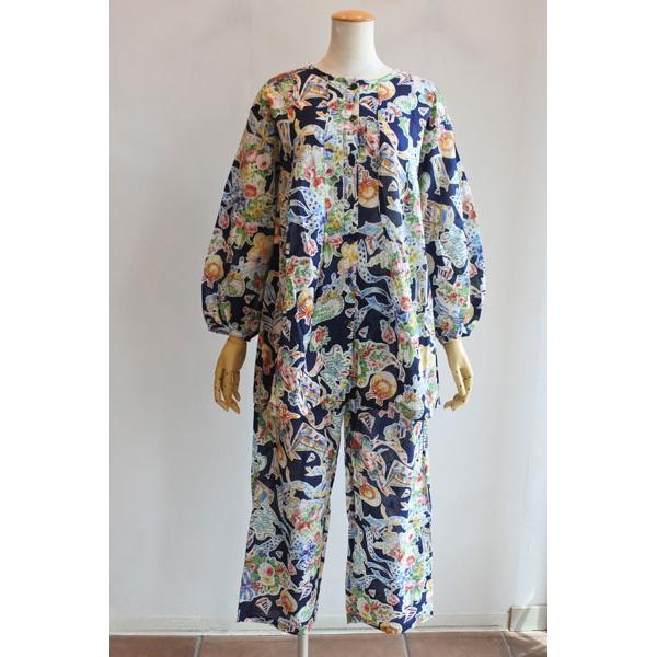 チュニック 30％OFF TUNIC 鴨居羊子 9分袖全開パジャマ 80ローン 大