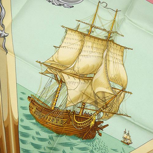 HERMES（エルメス） 美品 スカーフ カレ カレ90 シルク 100％ 航海時代