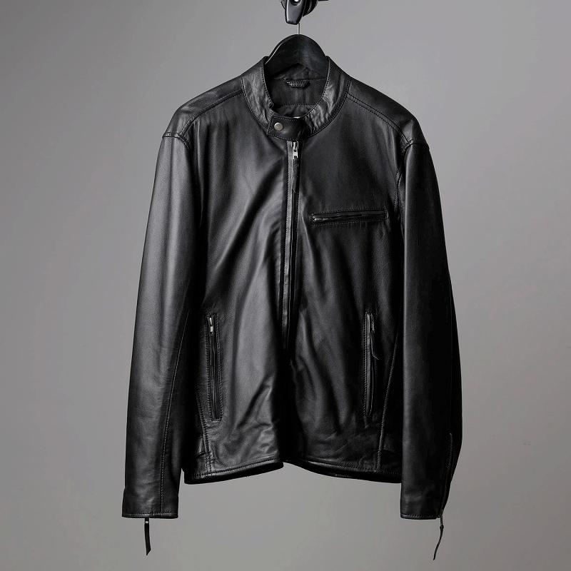 Mo-LAWS レザージャケット メンズ 本革 ラム革 シングルライダース