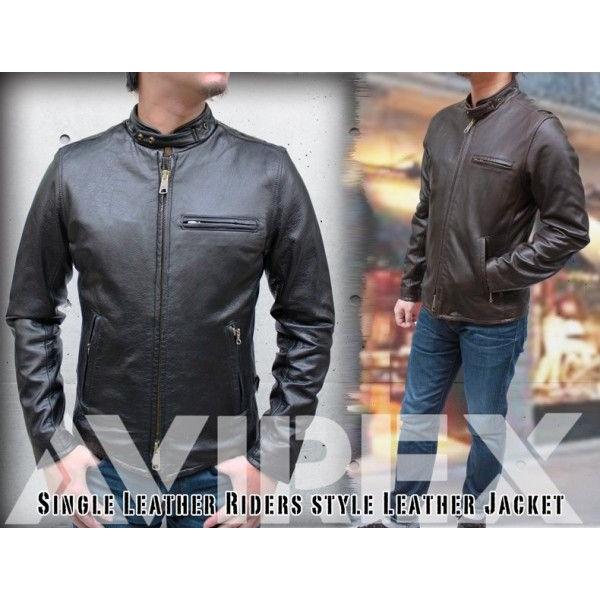 AVIREX メンズ シングルライダース レザージャケット 本革