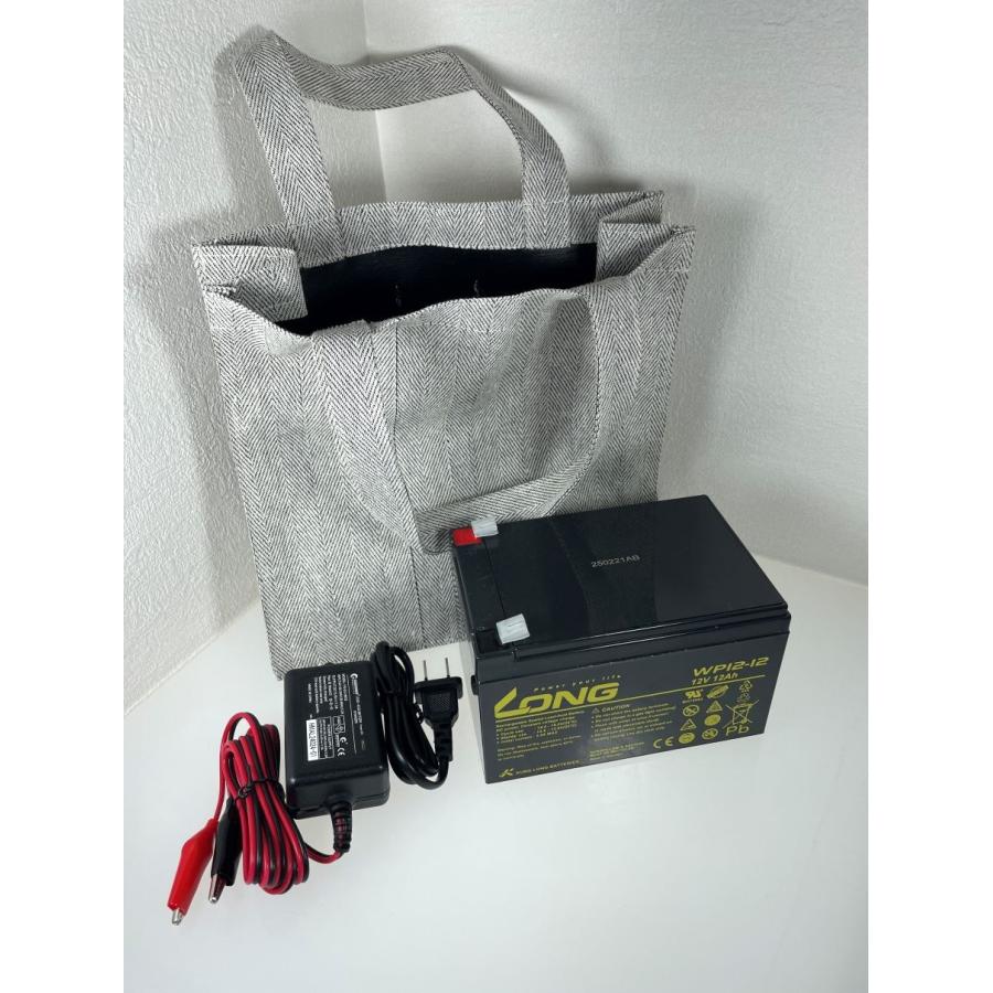WP12-12 魚探 電動用 EVAバッグ・バッテリー充電器セット12V12Ah DAIWA