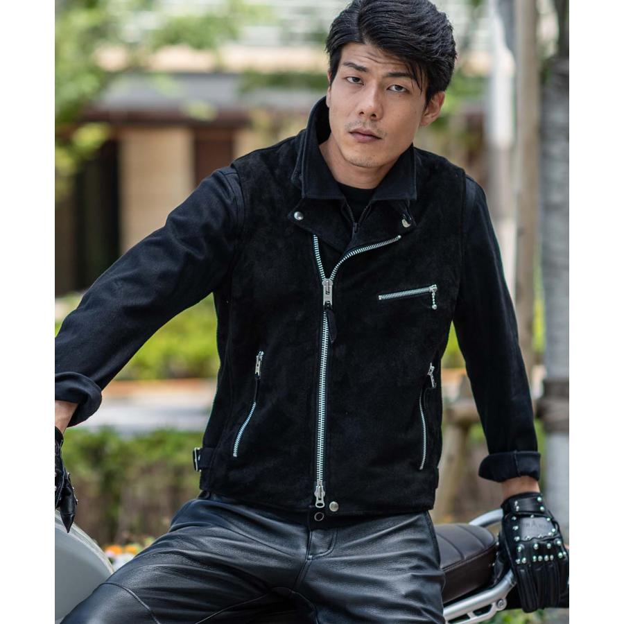 カドヤ（KADOYA） KADOYA LEATHER RIDERS VEST / スウェードブラック
