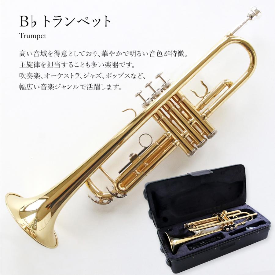 初心者セット 初心者入門 トランペット 5点セット Bb B フラット黄銅製