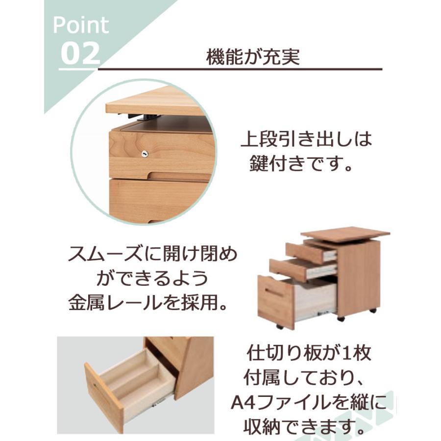 袖机 昇降式ワゴン デスクワゴン サイドワゴン 堀田木工所 【公式通販】