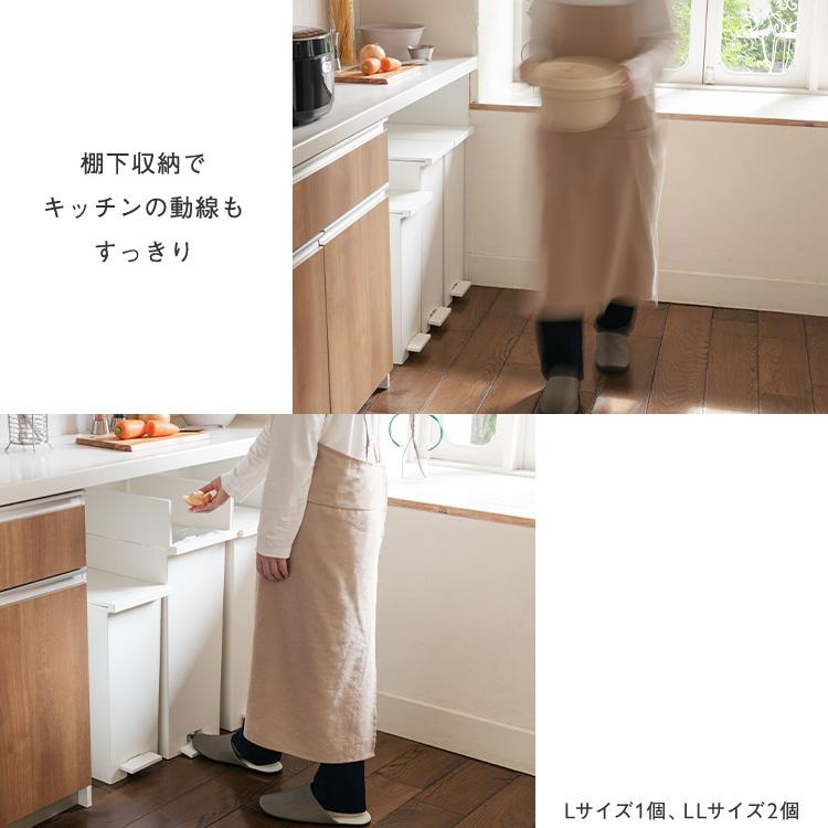 KEYUCA（ケユカ） ゴミ箱 45L 両開き 蓋付き ペダル式 分別 キャスター
