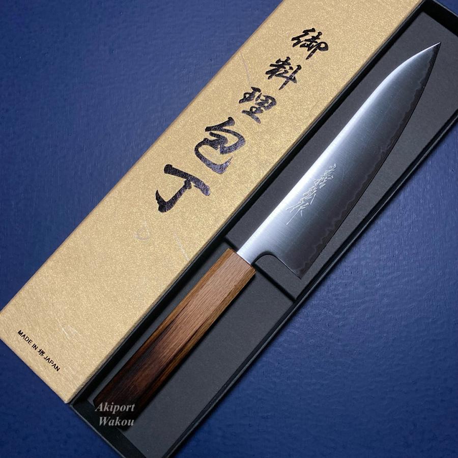 義弘作 包丁 牛刀 和包丁 180mm 青紙スーパー 焼樫柄 山脇刃物製作所