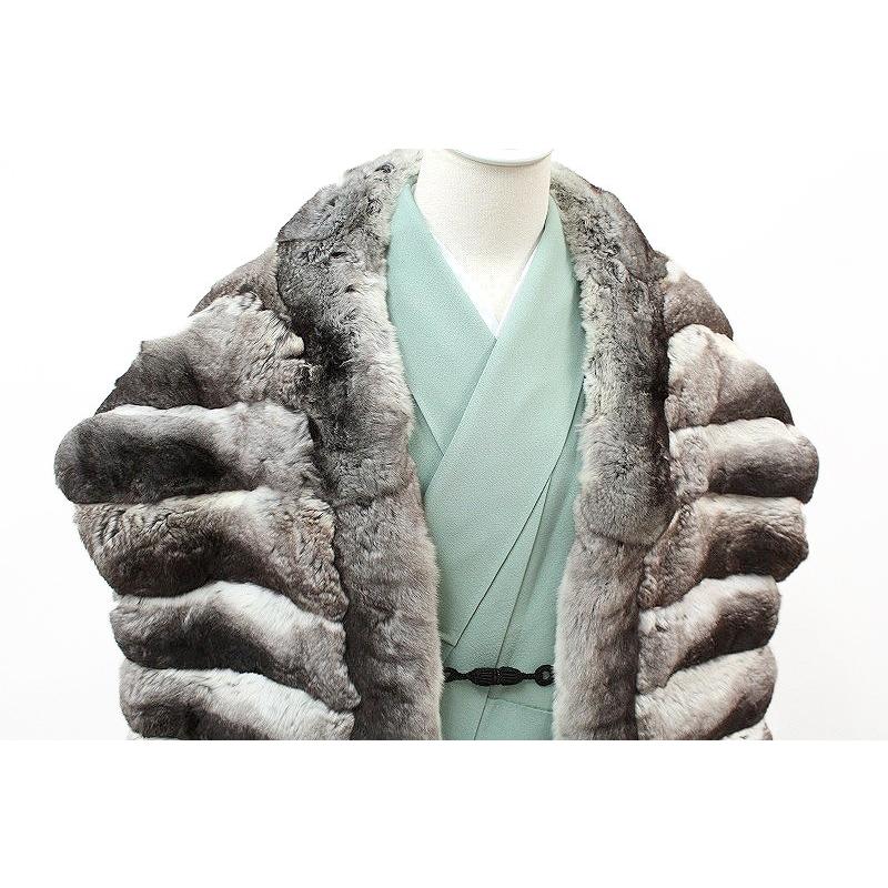 在庫処分 ファーショール 高級 チンチラ リアルファー ケープ 和洋兼用