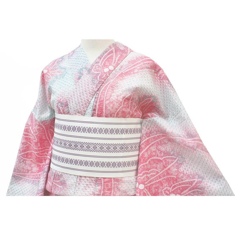 浴衣 本場有松絞り ピンク ミントグリーン 蝶 蝶々 木綿 伝統工芸品