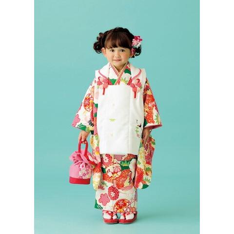 七五三 レンタル 着物 3歳 被布 女の子 フルセット 被布セット レトロ